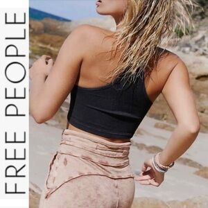 Free People Happiness Runs Crop Top. Washed Black. M/L